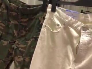Public blowjob&period; I sucked a stranger prick into the changing room of a mall clothes shop